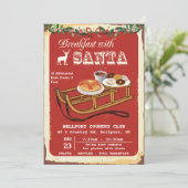 サンタクロースの朝食会 クリスマスパーティーの招待状 招待状 (スタンド正面)