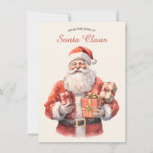 サンタクロースの机からのクリスマスレター シーズンカード (正面)