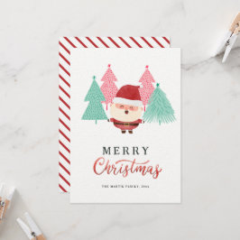 サンタクロースの松の木 クリスマス ホリデー カード