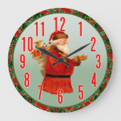 サンタクロースの柱時計 ラージ壁時計 (正面)