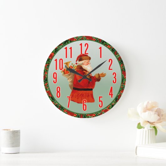 サンタクロースの柱時計 ラージ壁時計 (ホーム)
