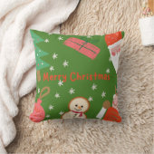 サンタクロースの楽しいクリスマスの雪 クッション (ブランケット)