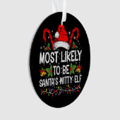 サンタクロースの機知に富んだ小妖精や小人 オーナメント (正面)