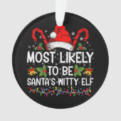 サンタクロースの機知に富んだ小妖精や小人 オーナメント (正面)