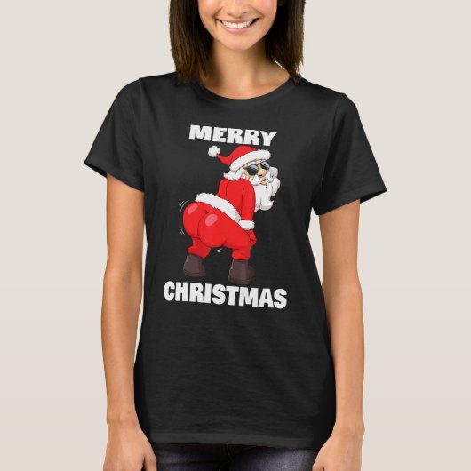 サンタクロースの歓喜のクリスマス Tシャツ (正面)