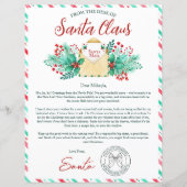 サンタクロースの水彩文字子供へ (正面)