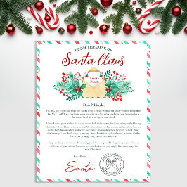 サンタクロースの水彩文字子供へ