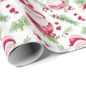 サンタクロースの水彩画メリー像 ラッピングペーパー (ロールコーナー)