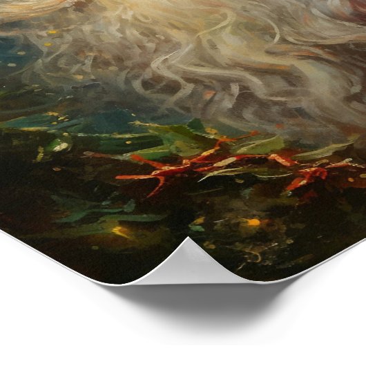 サンタクロースの油絵 ポスター (角)