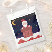 サンタクロースの漫画のクリスマスがChimneyの夜 フェイバーバッグ (クリップ留めされた状態)