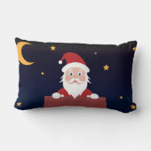 サンタクロースの漫画のクリスマスがChimneyの夜 ランバークッション (裏面)