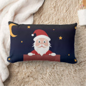 サンタクロースの漫画のクリスマスがChimneyの夜 ランバークッション (ブランケット)