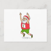 サンタクロースの父のクリスマスの連続したマラソンのカート シーズンポストカード (正面)