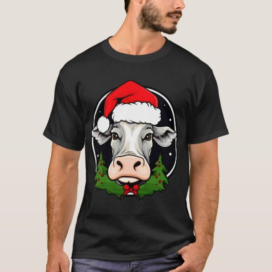 サンタクロースの牛Tシャツ Tシャツ (正面)