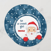 サンタクロースの甘い女の子に。クリスマス シーズンカード (正面/裏面)