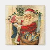 サンタクロースの磁石が休日 マグネット (正面)