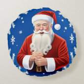 サンタクロースの笑顔 クリスマスの喜び 🎅 ラウンドクッション (裏面)