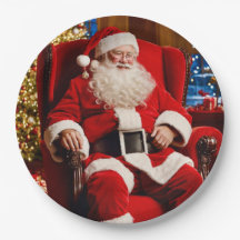 サンタクロースの紙皿 メリークリスマス
