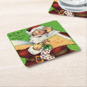 サンタクロースの素敵な人々のリスト スクエアペーパーコースター (アングル)