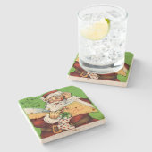 サンタクロースの素敵な人々のリスト ストーンコースター (横)