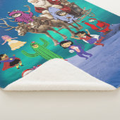 サンタクロースの素晴らしいフェスティバルビーチシーン シェルパブランケット (3/4)