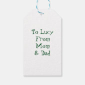 サンタクロースの絵及び文字 ギフトタグ (裏面)