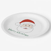 サンタクロースの絵及び文字 ペーパープレート (アングル)