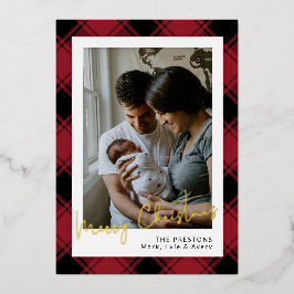 サンタクロースの署名入り クリスマス ホイル ハoliday カード