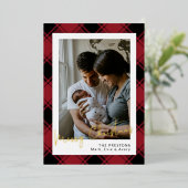 サンタクロースの署名入り クリスマス ホイル ハoliday カード (立ち正面)