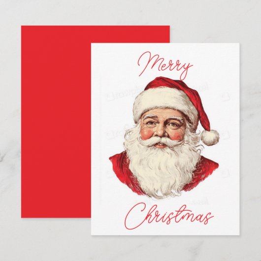 サンタクロースの肖像画 ノートカード (正面/裏面)