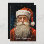 サンタクロースの肖像画 ヴァン・ゴッホスタイル シーズンカード (正面/裏面)