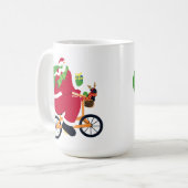サンタクロースの自転車 コーヒーマグカップ (正面左)