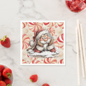 サンタクロースの落下後 スタンダードカクテルナプキン (インサイチュ)