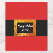 サンタクロースの衣服の背景と髭 ワインラベル (シングルラベル)