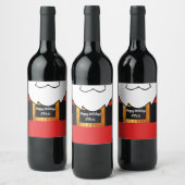 サンタクロースの衣服の背景と髭 ワインラベル (ボトル)