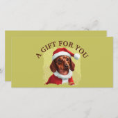 サンタクロースの衣装を着たダックスシュント – クリスマス1 (正面/裏面)