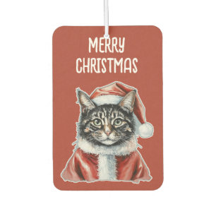 サンタクロースの衣装を着た猫 – クリスマス1 カーエアーフレッシュナー