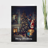 サンタクロースの訪問、クリスマスグリーティング カード (正面)