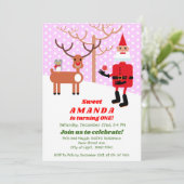 サンタクロースの誕生日パーティーを迎えたクリスマス 招待状 (スタンド正面)