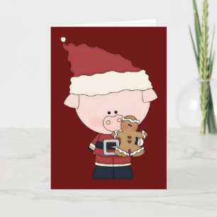 サンタクロースの豚のようなクリスマスカード シーズンカード