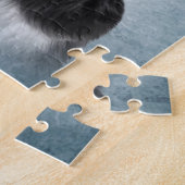 サンタクロースの赤い帽子の犬ニューファウンドランド ジグソーパズル (側面)