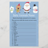 サンタクロースの赤ちゃん動物名ゲーム赤ちゃんシャワー (正面)