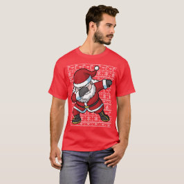 サンタクロースの軽打を軽く押える醜いクリスマス Tシャツ