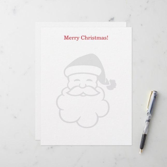 サンタクロースの透かし入りクリスマスレターヘッド レターヘッド (正面/裏面インサイチュ)