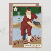 サンタクロースの野球カード 招待状 (正面/裏面)