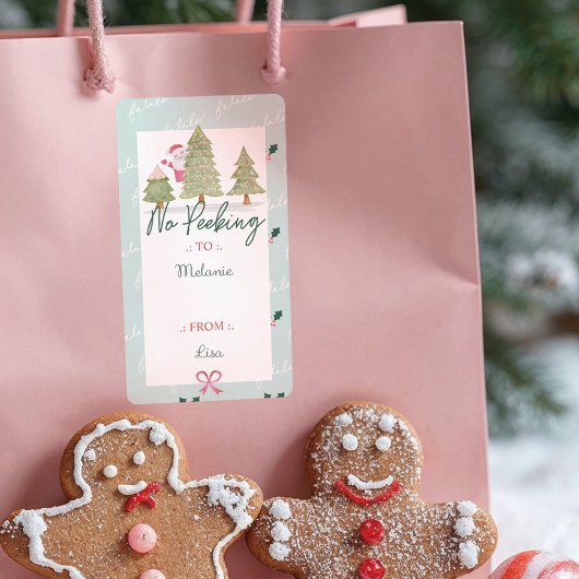 サンタクロースの隠れた覗き見なし、クリスマスツリー ラベル