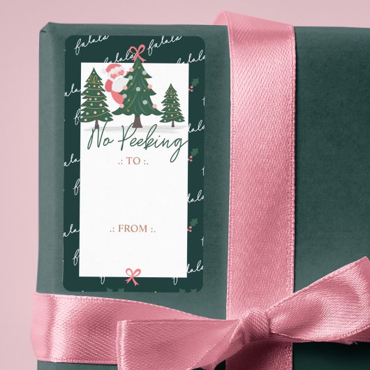 サンタクロースの隠れた覗き見なし、クリスマスツリー ラベル