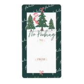 サンタクロースの隠れた覗き見なし、クリスマスツリー ラベル (正面)