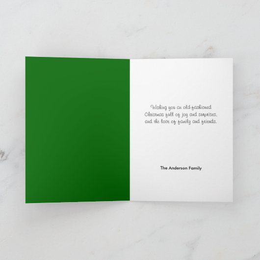 サンタクロースの雪だるまのそりカード シーズンカード (内部)