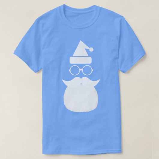 サンタクロースの面白い顔のサングラス 帽子 ヒゲ付きC Tシャツ (デザイン正面)
